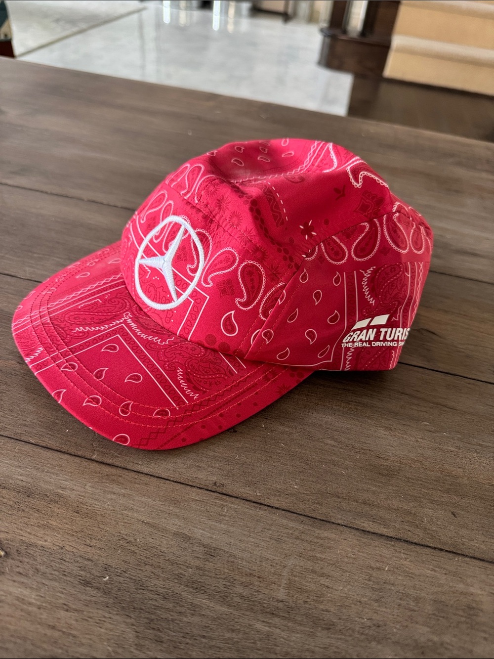 Adults Mercedes F1 Red Bandana Print Cap
